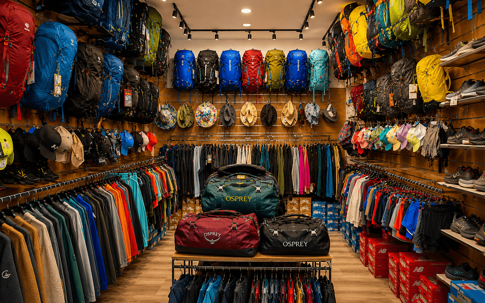Intérieur de la boutique Run Évasion à Cilaos