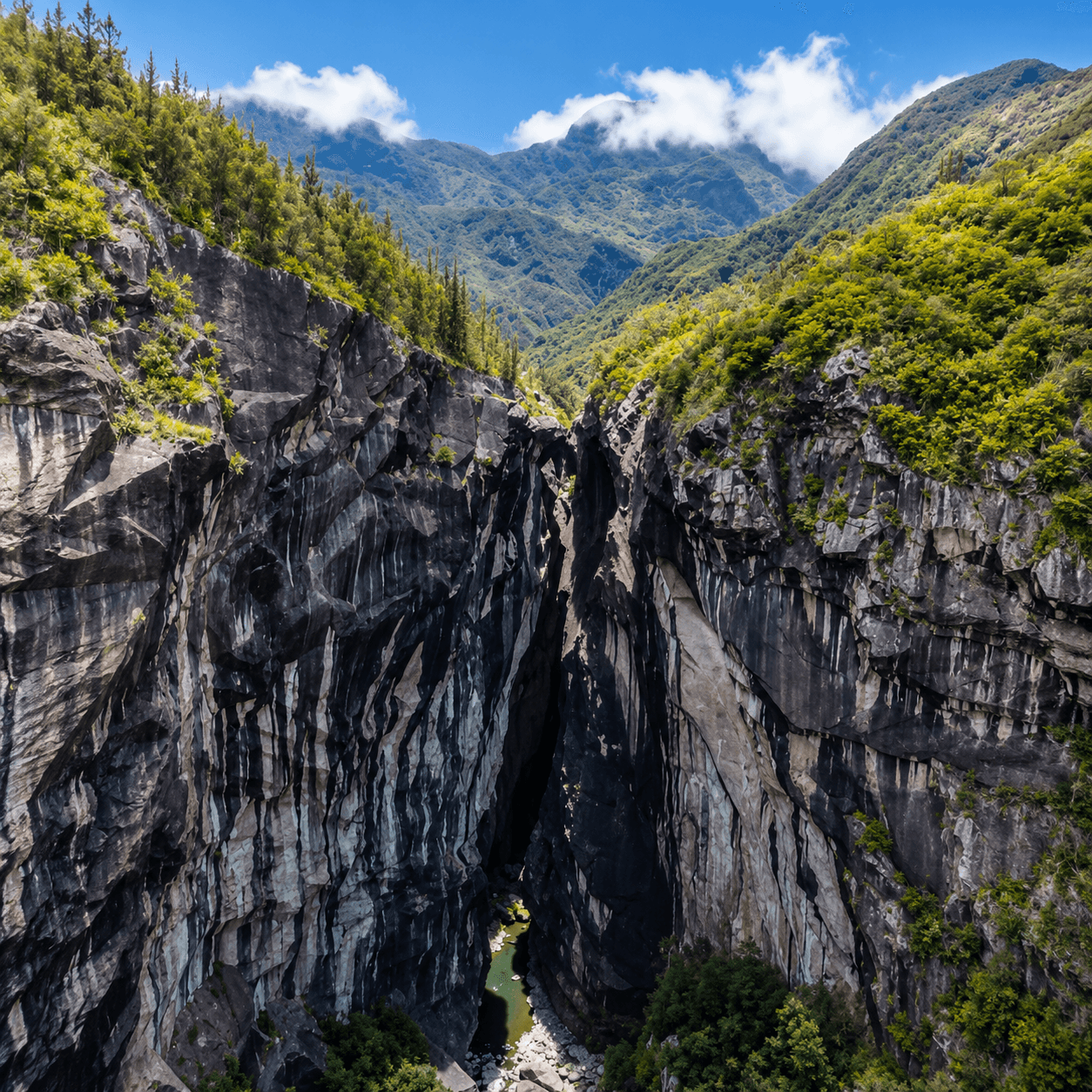 Vue du Sentier de la Chapelle à Cilaos