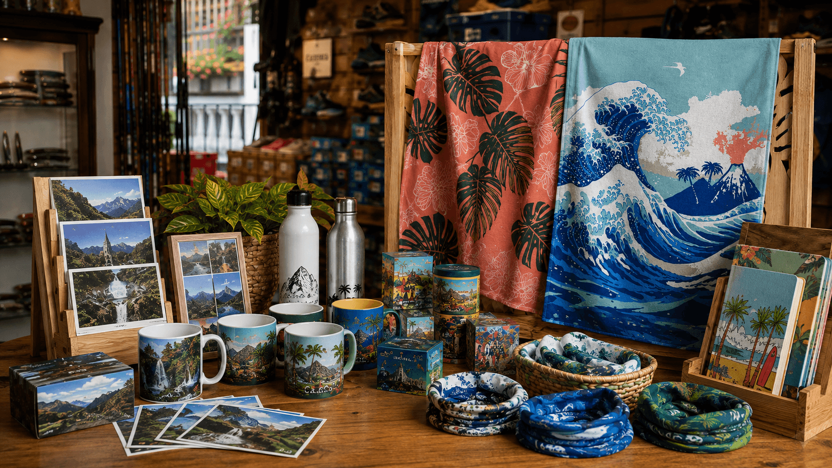 Sélection de souvenirs de La Réunion chez Run Évasion à Cilaos